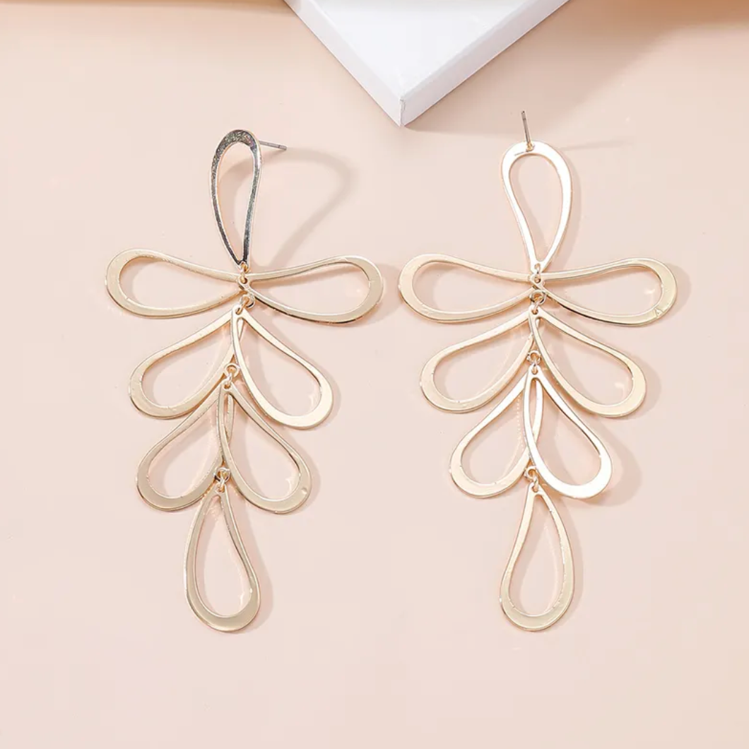 Simple Style Flower Alloy Earrings - Gold Dazzled By B