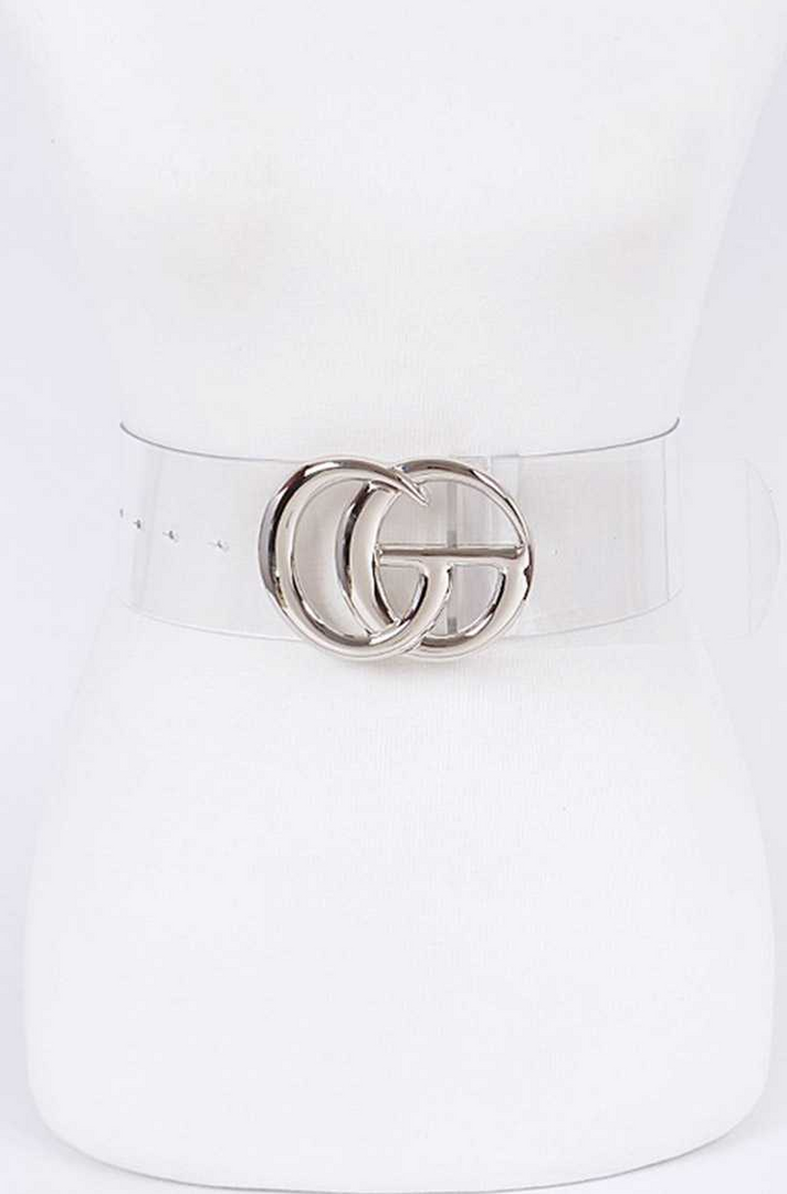 Clear PVC CG Logo Belt - Silver Dazzled By B