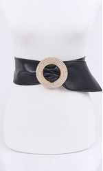 Load image into Gallery viewer, Plus Size Rhinestone Buckle Belt - Black Dazzled By B