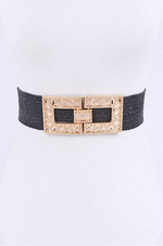 Load image into Gallery viewer, Plus Size Square Buckle Belt - Black Dazzled By B