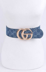 Load image into Gallery viewer, Logo Woven Denim Belt - Dark Blue Dazzled By B