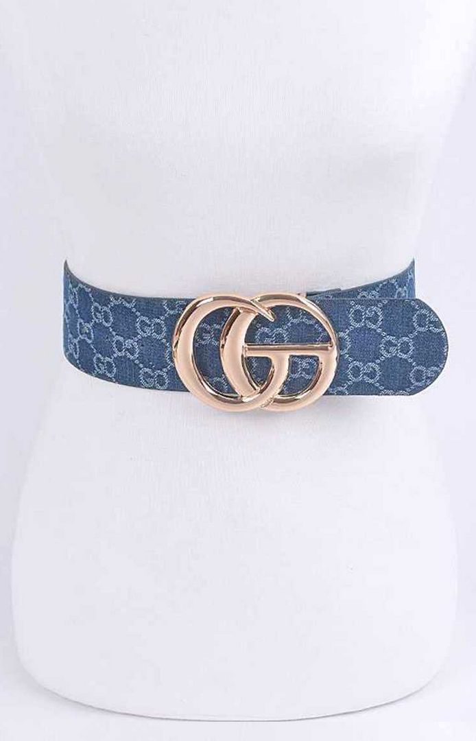 Logo Woven Denim Belt - Dark Blue Dazzled By B