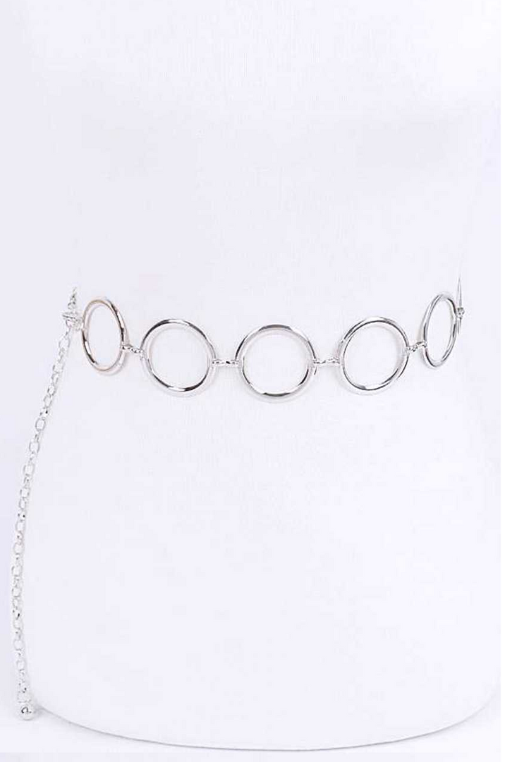 Iconic Rings Chain Belt - Silver Dazzled By B