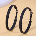 Load image into Gallery viewer, Matte Black Hoops Dazzled By B
