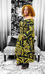 Load image into Gallery viewer, Black & Gold Smocked Dress Dazzled By B