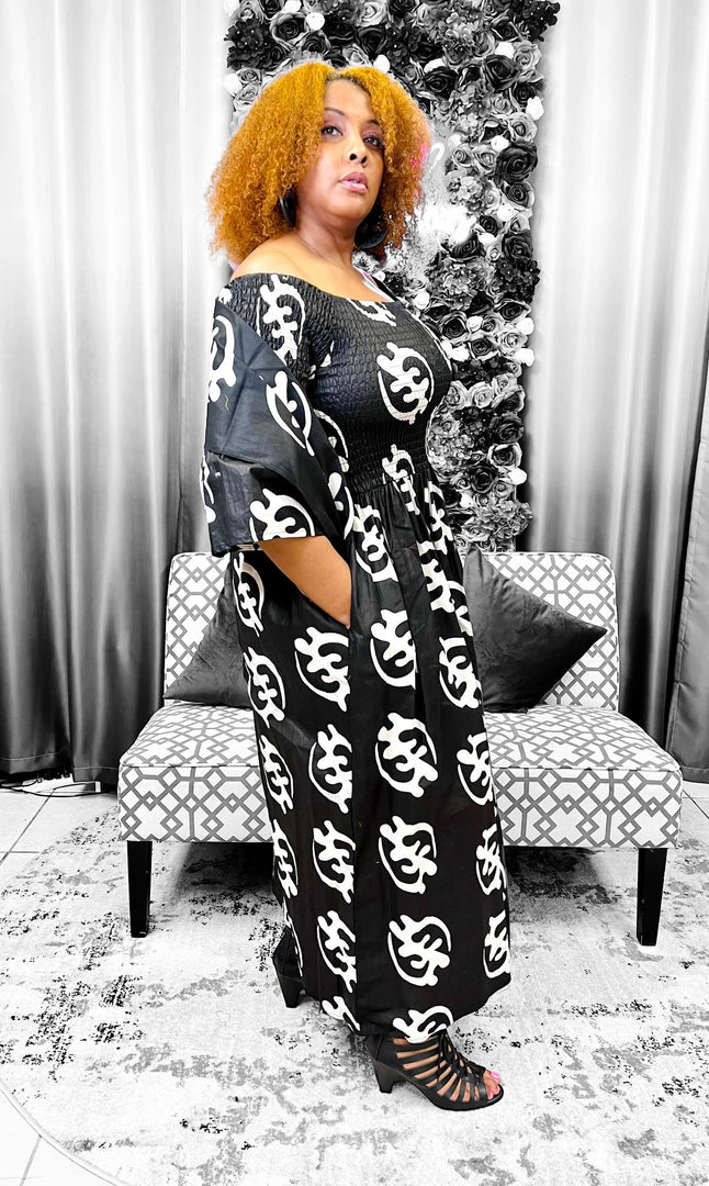 Gyname Black & White Dress Dazzled By B