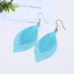 Load image into Gallery viewer, Retro Leaf Earrings - Blue Dazzled By B
