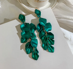 Load image into Gallery viewer, Rose Petal Acrylic Earrings - Green Dazzled By B