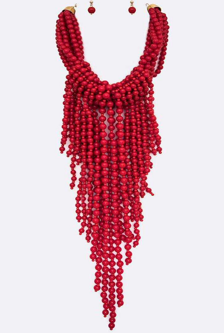 Head Turner Statement Color Beads Necklace Set Dazzled By B