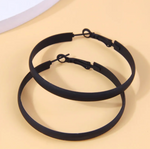 Load image into Gallery viewer, Matte Black Hoops Dazzled By B
