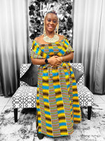 Load image into Gallery viewer, Kente Print Smocked Dress Dazzled By B