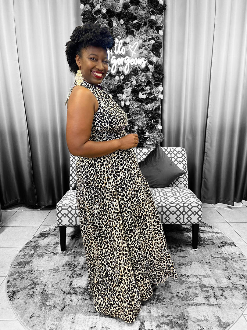 Leopard Print Smocked Dress Dazzled By B