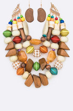 Load image into Gallery viewer, Mix Beads Statement Necklace Dazzled By B