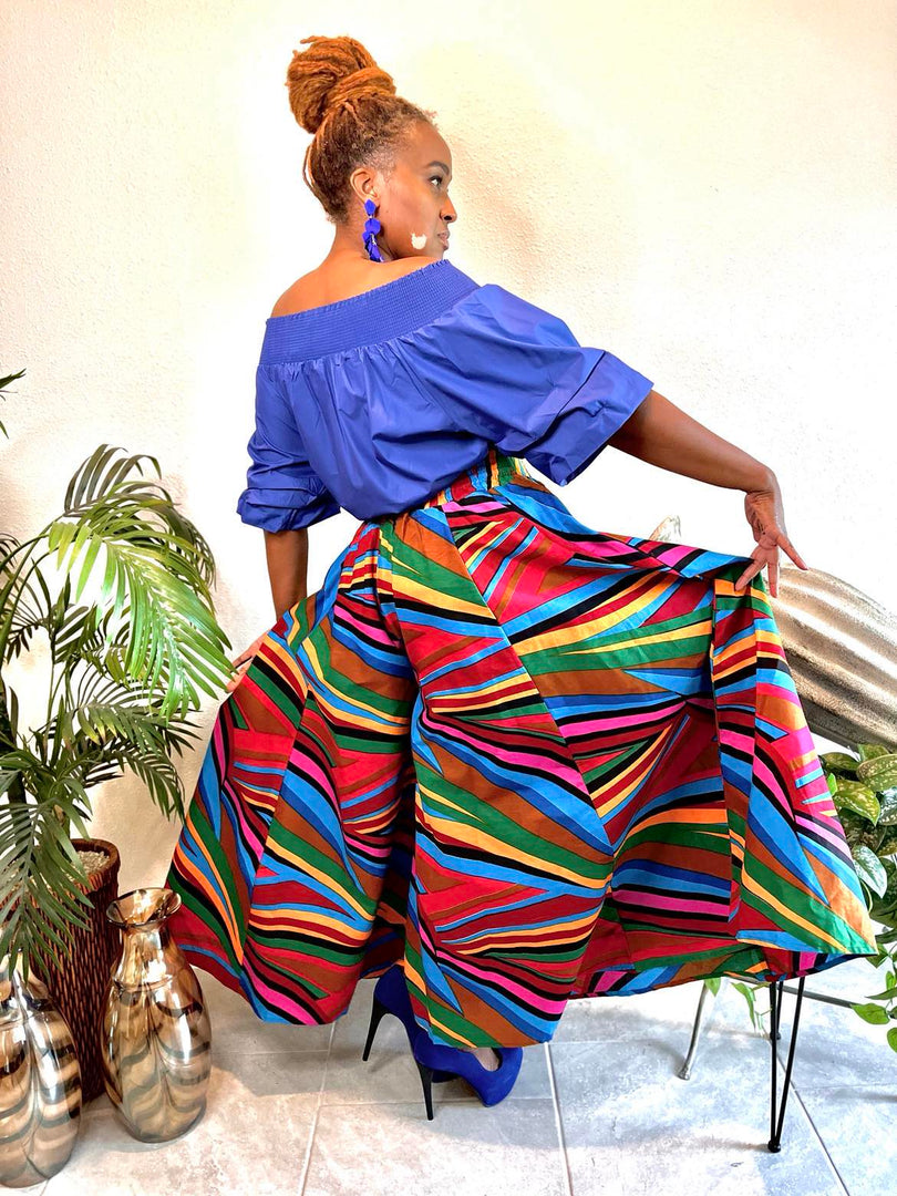 The Multi Color Abstract Palazzo Pants Dazzled By B