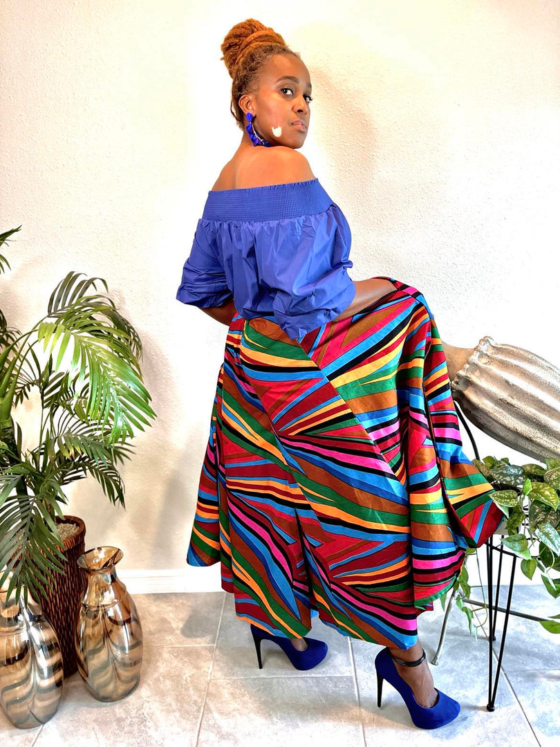 The Multi Color Abstract Palazzo Pants Dazzled By B
