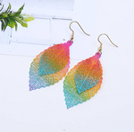 Load image into Gallery viewer, Retro Leaf Earrings - Multi Color Dazzled By B