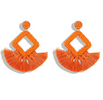 Load image into Gallery viewer, Weaving Resin Earrings - Orange Dazzled By B