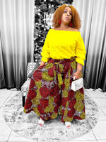 Load image into Gallery viewer, Red & Yellow Palazzo Pants Dazzled By B