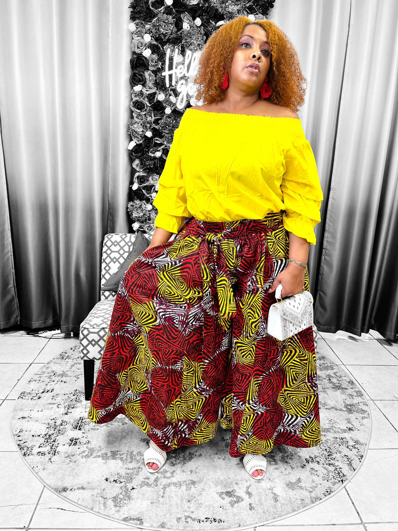 Red & Yellow Palazzo Pants Dazzled By B