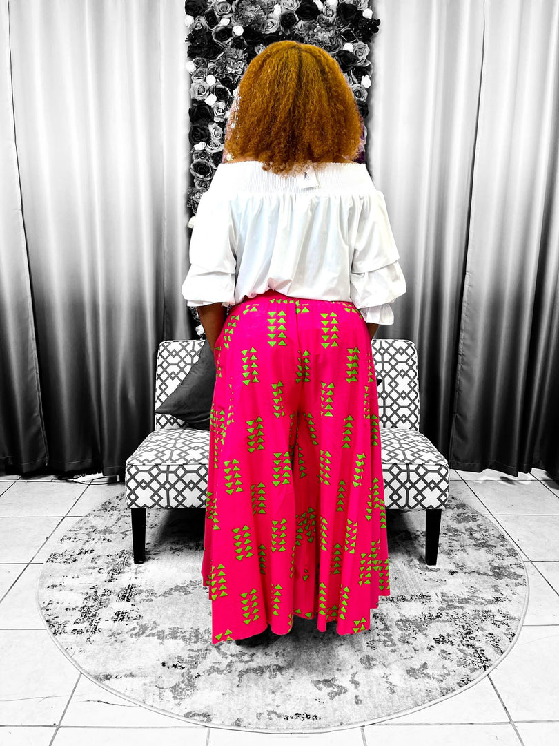Pink & Green Palazzo Pants Dazzled By B