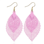 Load image into Gallery viewer, Retro Leaf Earrings - Pink Dazzled By B