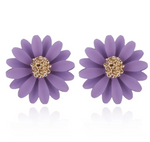 Load image into Gallery viewer, Sunflower Earrings - Purple Dazzled By B
