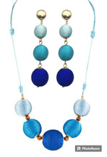 Load image into Gallery viewer, Shades of Blue Necklace & Earring Set Dazzled By B