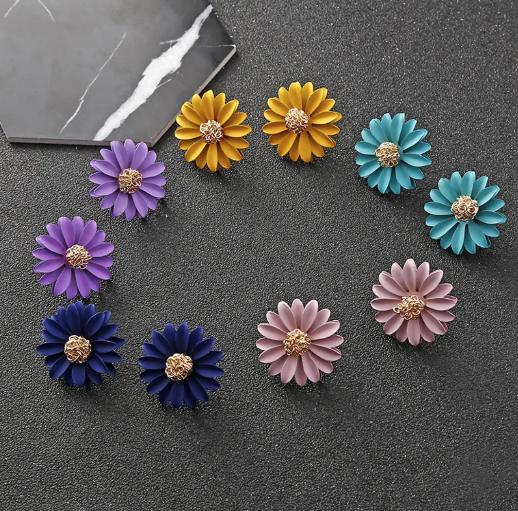 Sunflower Earrings - Yellow Dazzled By B