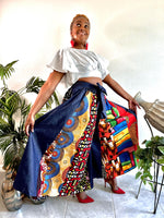 Load image into Gallery viewer, Denim Patchwork Palazzo Pants Dazzled By B