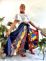 Load image into Gallery viewer, Denim Patchwork Palazzo Pants Dazzled By B
