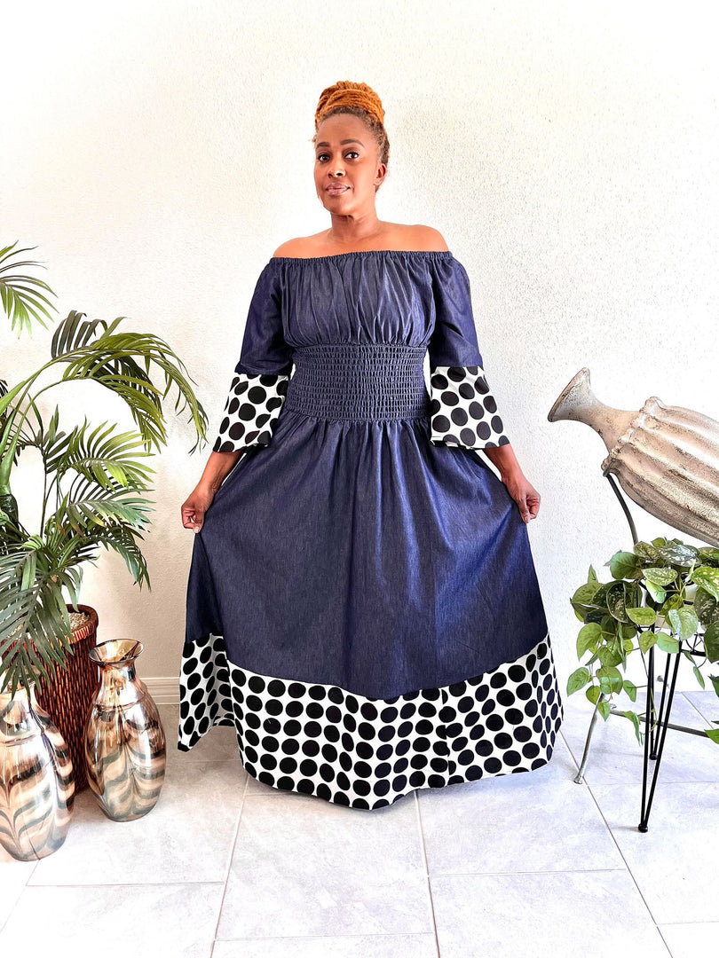 The Denim Polka Dot Dress Dazzled By B