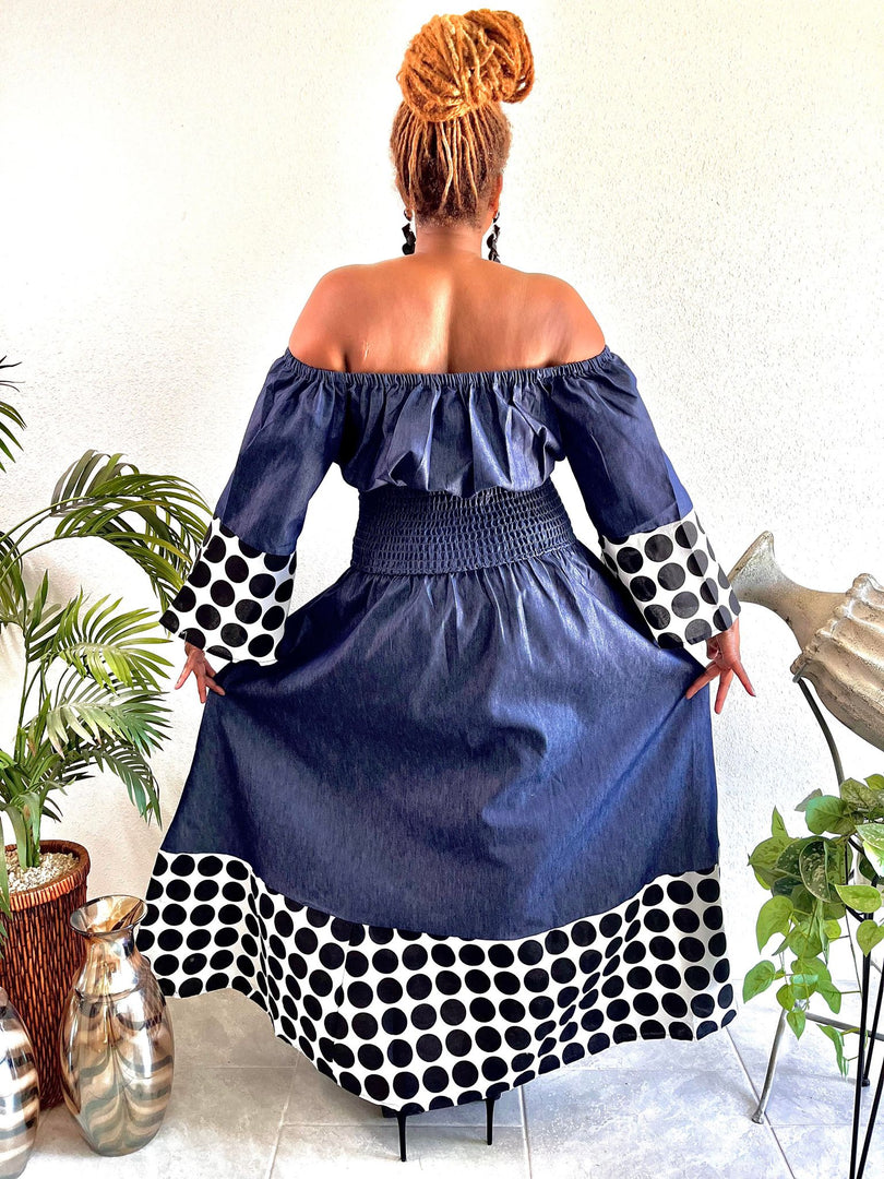 The Denim Polka Dot Dress Dazzled By B