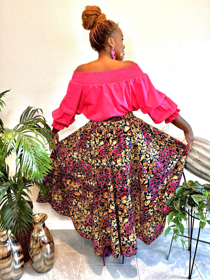 The Pink & Navy Blue Skirt Dazzled By B