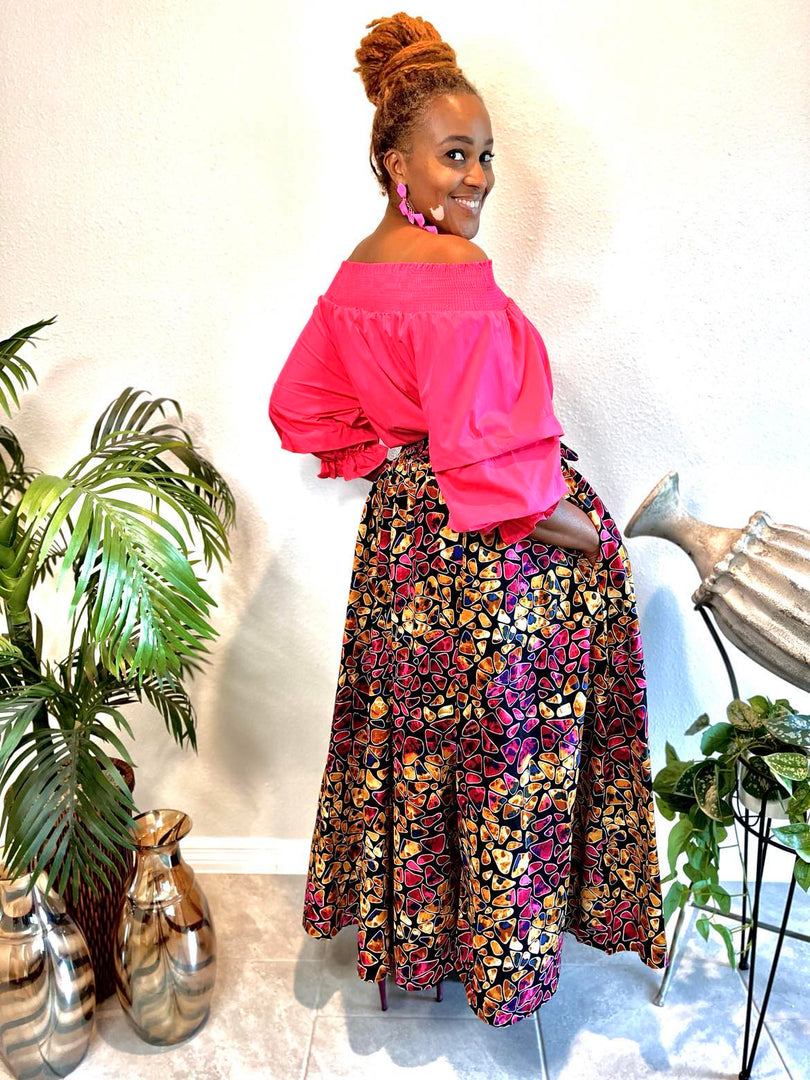 The Pink & Navy Blue Skirt Dazzled By B