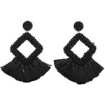 Load image into Gallery viewer, Weaving Resin Earrings - Black Dazzled By B