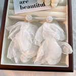 Load image into Gallery viewer, Bohemian Cloth Earrings - White Dazzled By B