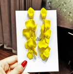Load image into Gallery viewer, Rose Petal Acrylic Earrings - Yellow Dazzled By B