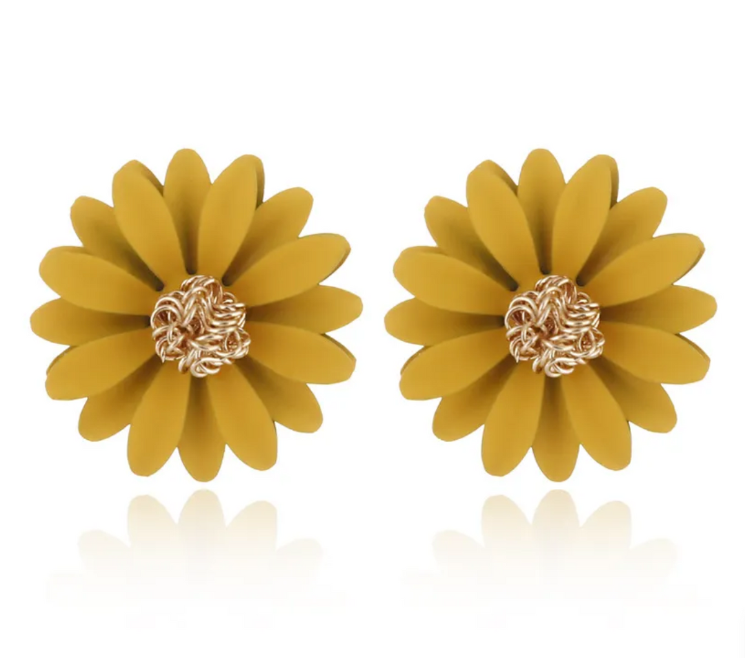 Sunflower Earrings - Yellow Dazzled By B