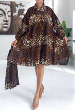 Load image into Gallery viewer, Animal Print Trench Coat Dress Dazzled By B