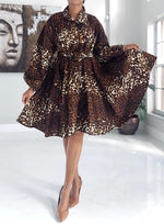 Load image into Gallery viewer, Animal Print Trench Coat Dress Dazzled By B