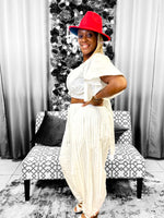 Load image into Gallery viewer, White Crop Top Set Dazzled By B