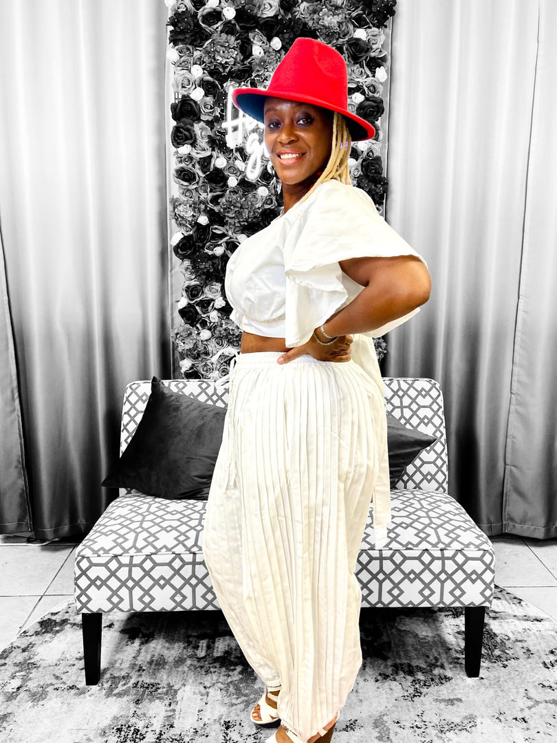 White Crop Top Set Dazzled By B