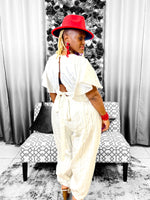 Load image into Gallery viewer, White Crop Top Set Dazzled By B