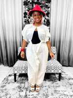 Load image into Gallery viewer, White Crop Top Set Dazzled By B