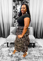 Load image into Gallery viewer, Women Long Palazzo Pants - Tribal Print Black & White Dazzled By B