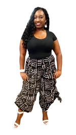 Load image into Gallery viewer, Women Long Palazzo Pants - Tribal Print Black & White Dazzled By B