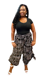 Load image into Gallery viewer, Women Long Palazzo Pants - Tribal Print Black &amp; White Dazzled By B
