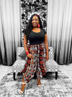 Load image into Gallery viewer, Women Long Palazzo Pants - Tribal Print Red & White Dazzled By B
