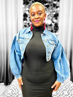 Load image into Gallery viewer, Denim Crop Jacket Dazzled By B