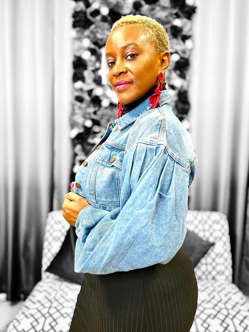 Denim Crop Jacket Dazzled By B